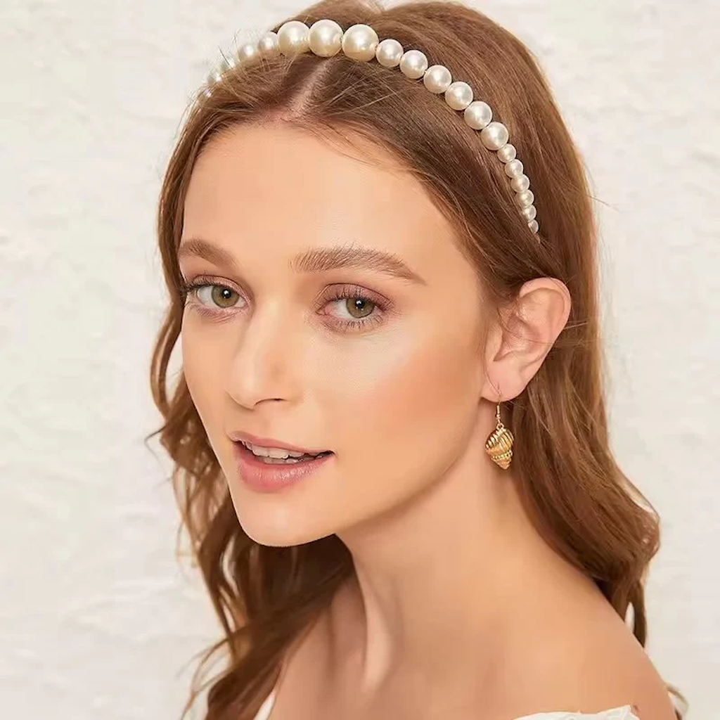 2022 New Simple Geometric Hairband Pearl Hair Hoop Women Girl Crystal Headwear Headband Hair Ornament Fashion Hair Accessories
