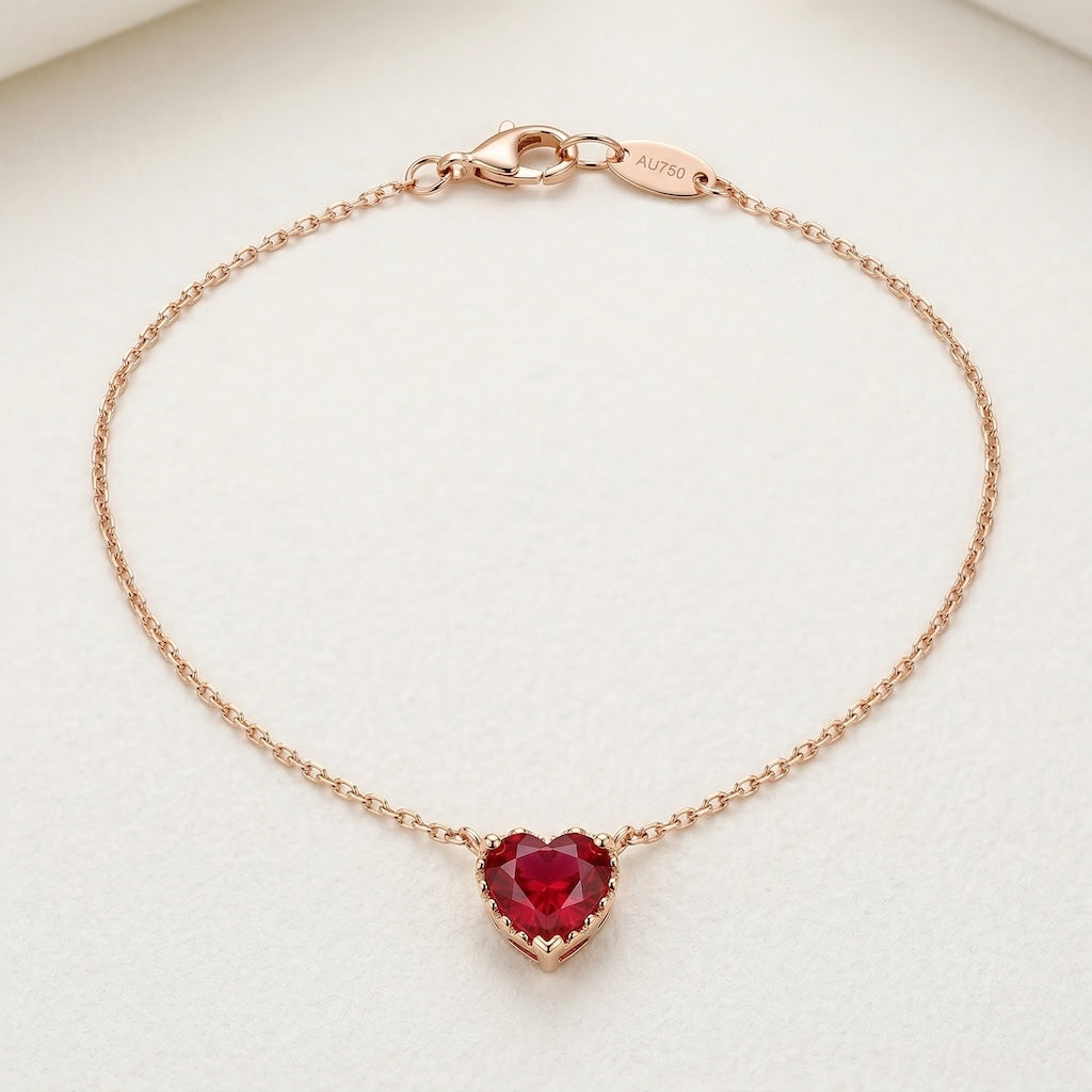 New Product Silver Inlaid Ruby Love Heart Clavicle Chain Pendant Exquisite Romantic And Elegant Ladies Engagement Jewelry