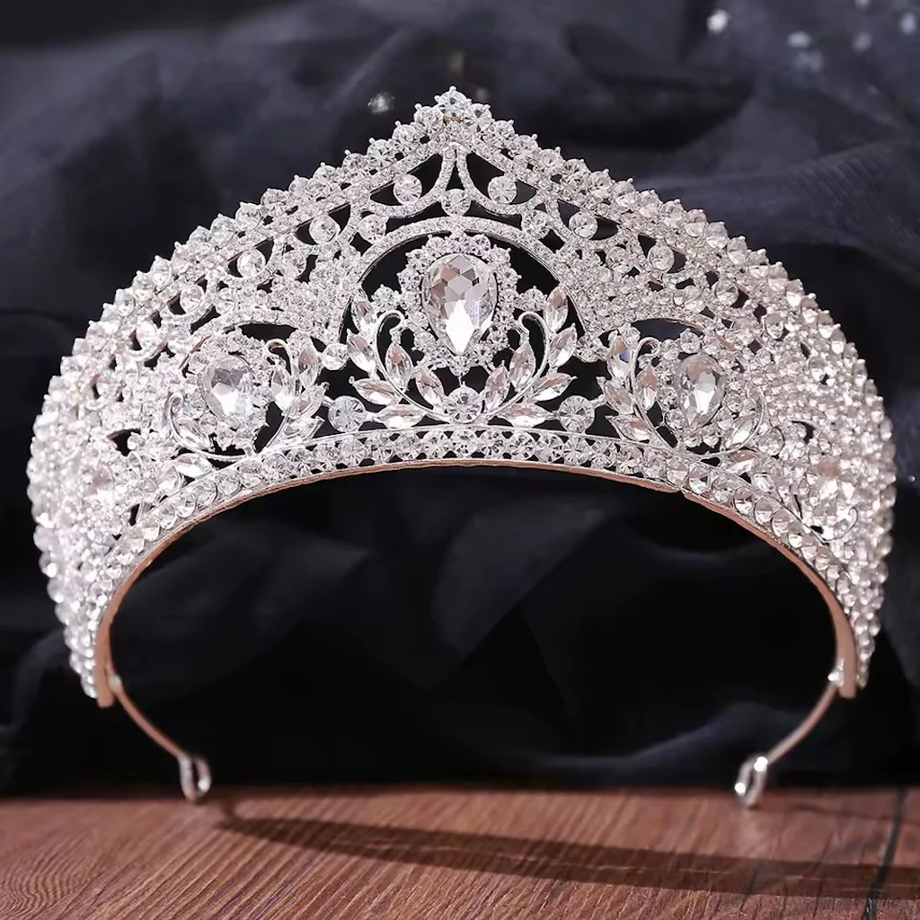 Luxury Cubic Zirconia Crown Crystal Bridal Tiaras Baroque Rhinestone Pageant Diadem Dubai Jewelry Party Wedding Hair Accessories