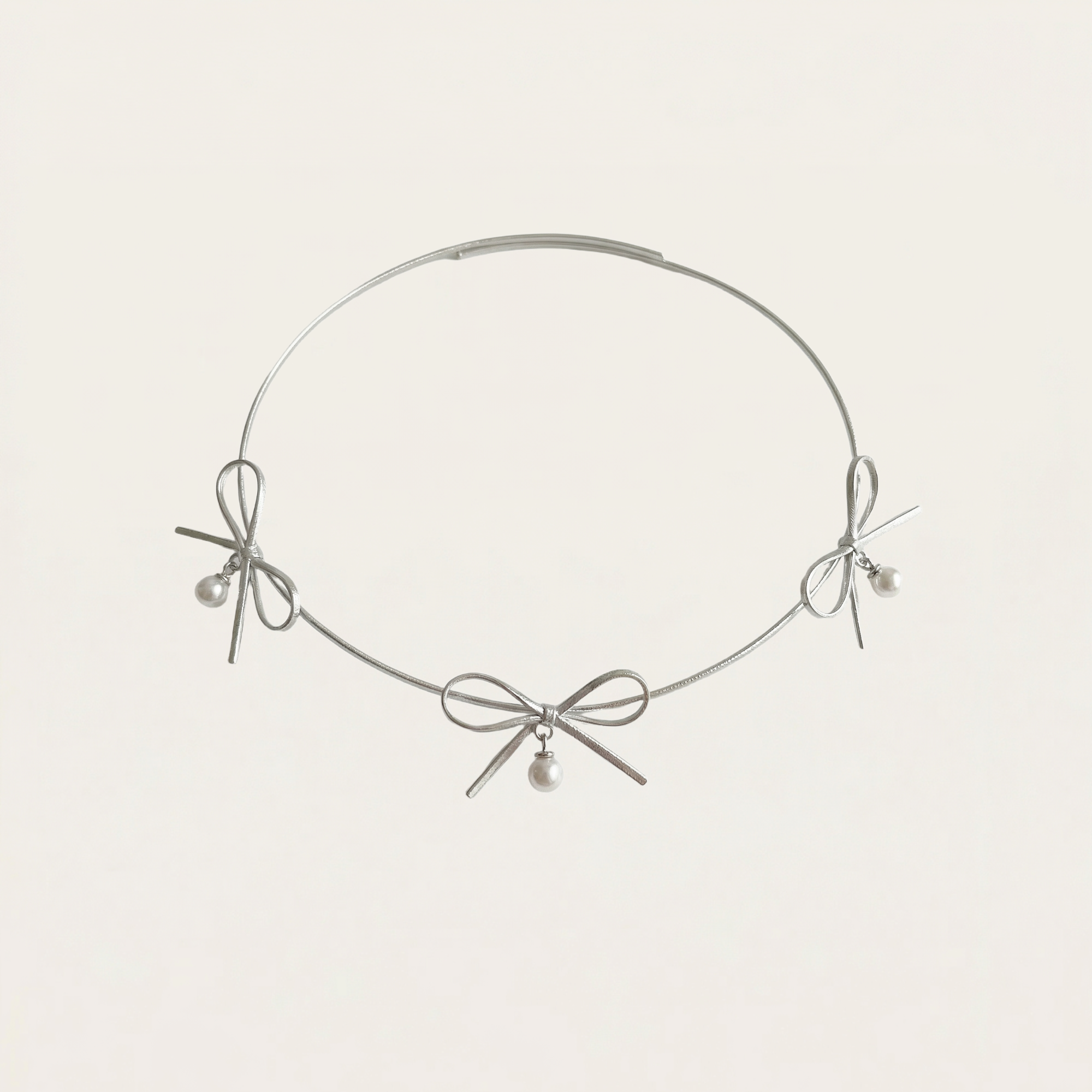 Trend Wedding Party Jewelry Pearl Bow Pendant Choker Necklace For Women Elegant White Imitation Pearl Chain Necklaces X0201