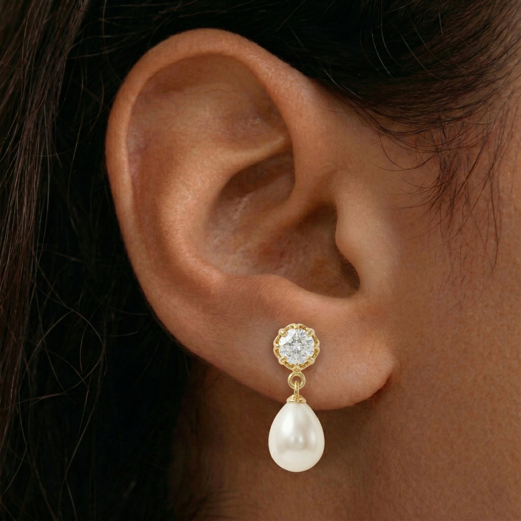 Fashionable Pearl Earrings Women'S Lightweight Luxury Style Versatile Elegant Korean Trendy Jewelry Accessories