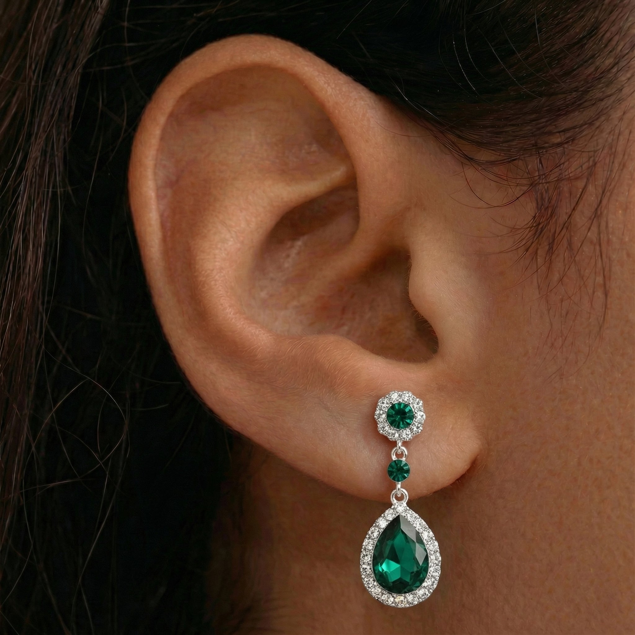 New Crystal Long Hanging Earrings For Women Water Drop Personality Luxury Drop Earrings Wedding Ear Jewelry Bijoux Femme Luxe