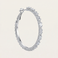 Korean Fashion Fully Inlay 5A Zircon Geometry Large Circle Earrings For Women High Quality Stainless Steel Hoop Earrings Jewelry