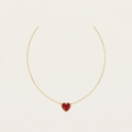 New Product Silver Inlaid Ruby Love Heart Clavicle Chain Pendant Exquisite Romantic And Elegant Ladies Engagement Jewelry