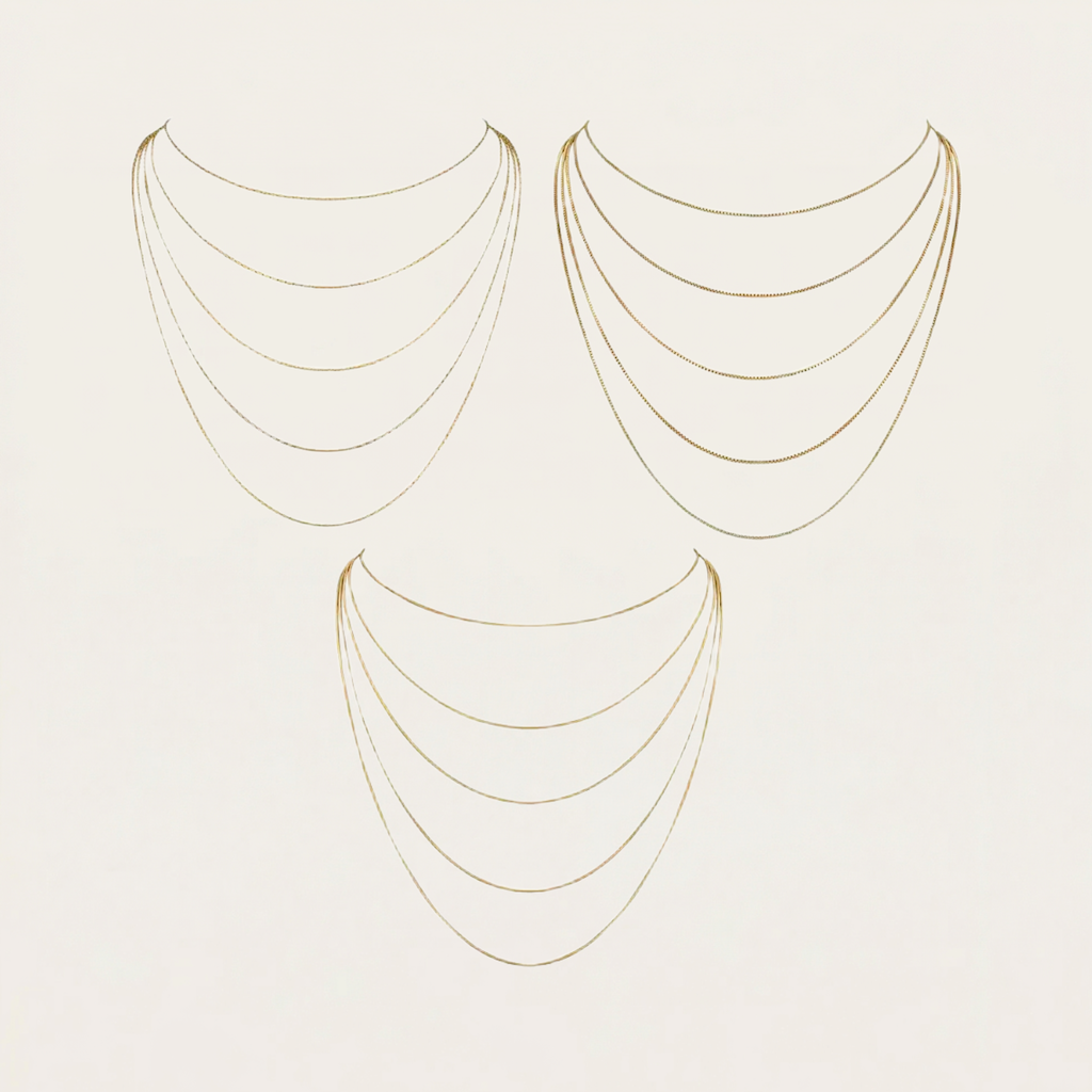 Multi Layered Thin Chain Necklaces Minimalist For Women Dainty Gold Plated Stainless Steel Stacking Chains Necklace Jewelry